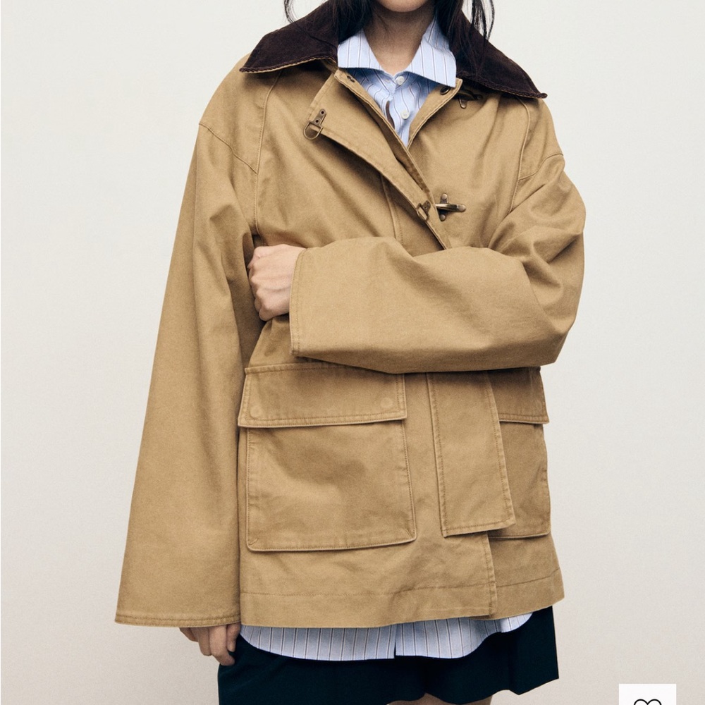 Mango OVERSIZED BARN JACKET WITH CONTRASTING COLLAR